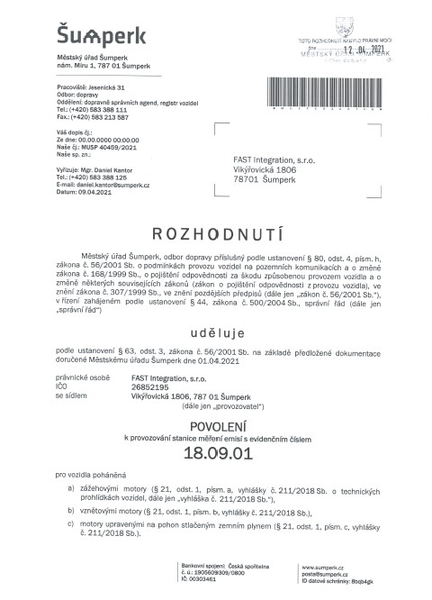 Měření emisí rozhodnutí